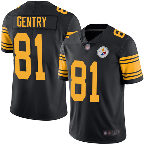 Youth Pittsburgh Steelers Football #81 Limited Black Zach Gentry Rush Vapor Untouchable Nike NFL Jersey->youth nfl jersey->Youth Jersey
